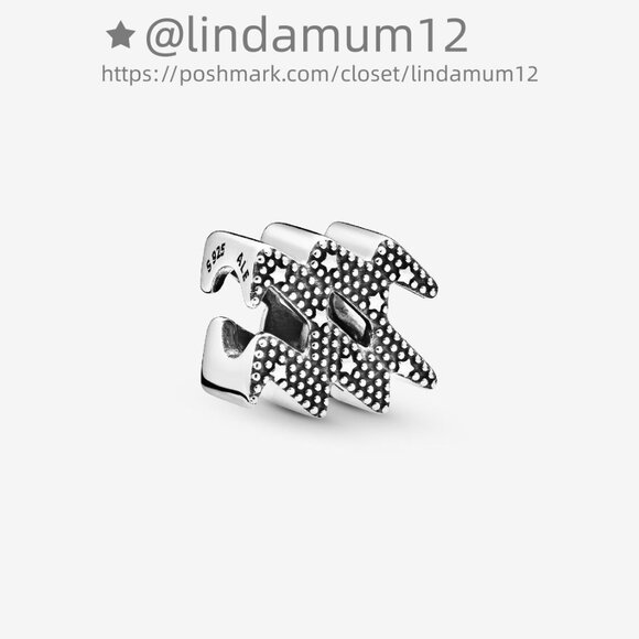 Pandora Sparkling Aquarius Zodiac Charm - Picture 2 of 4